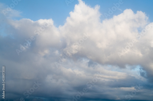 Cumulus clouds in the blue sky