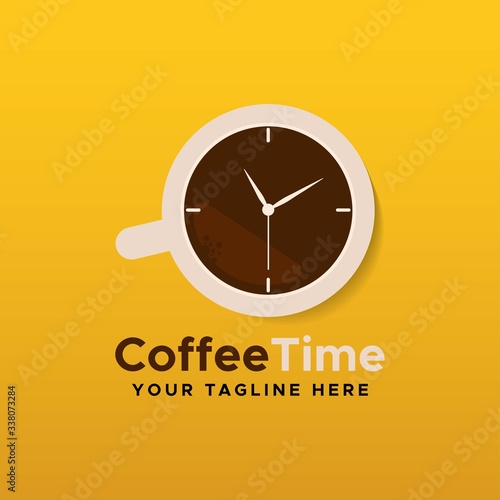 Coffee time logo design vector template
