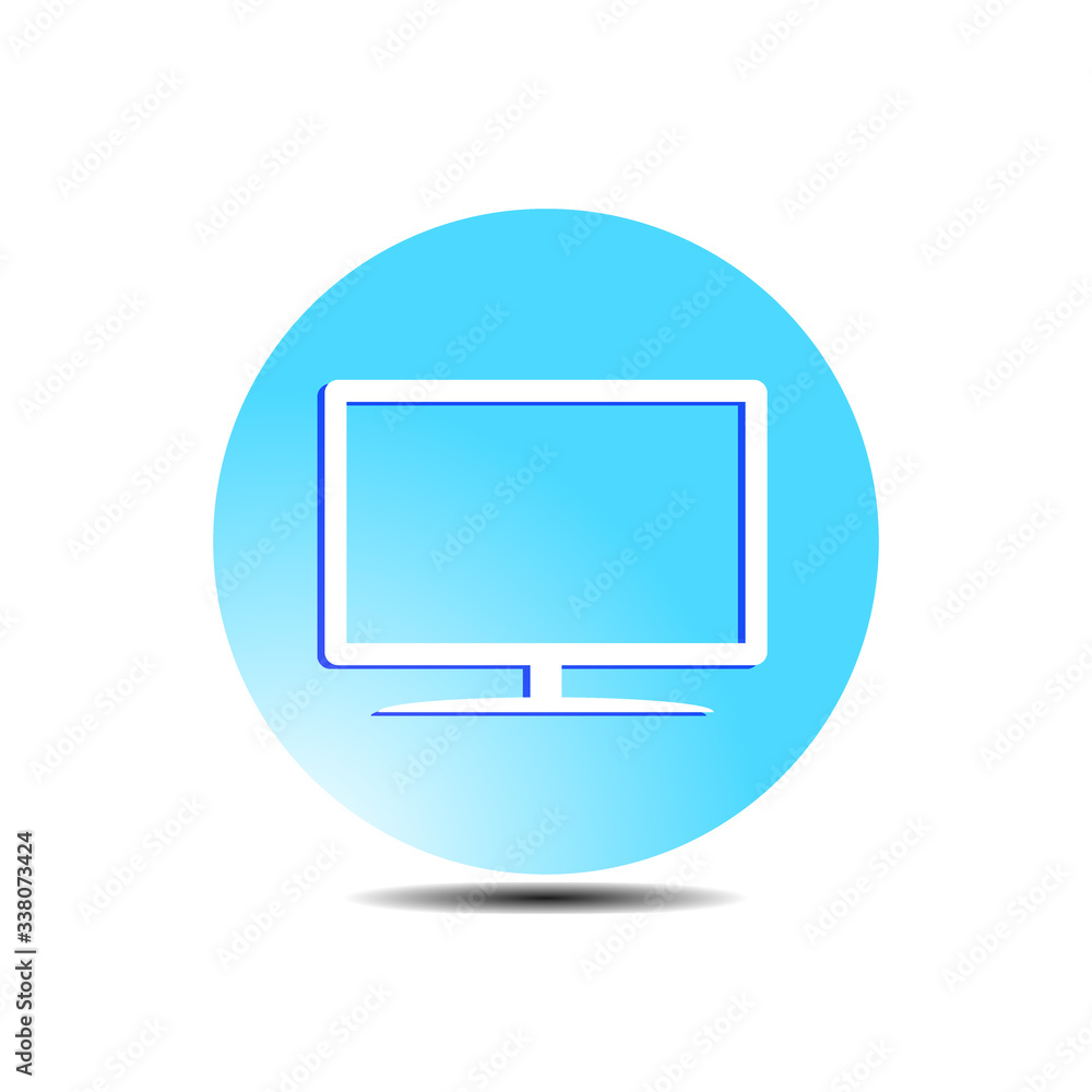 Blue monitor icon for seo with gradient Blue monitor icon for seo with gradient