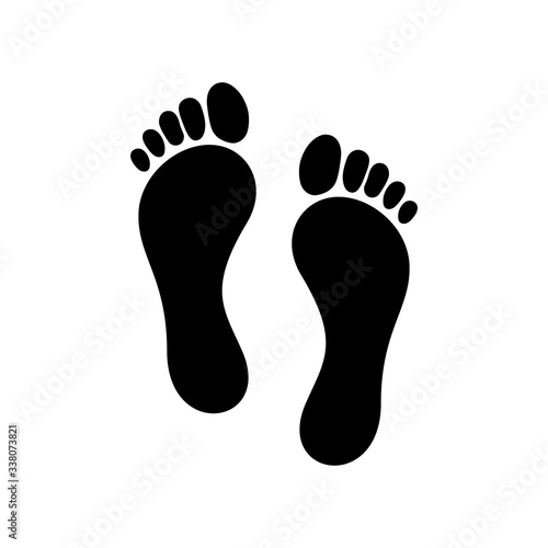 Foot print icon. Vector illustration bare foot symbol on white background.