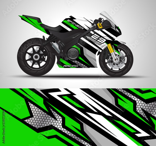 Motorcycle sportbikes wrap decal and vinyl sticker design.