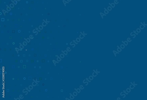 Light BLUE vector cover with circles, cubes.