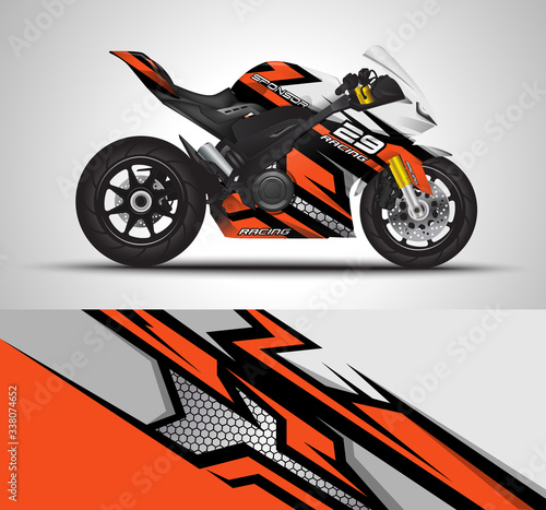 Motorcycle sportbikes wrap decal and vinyl sticker design.