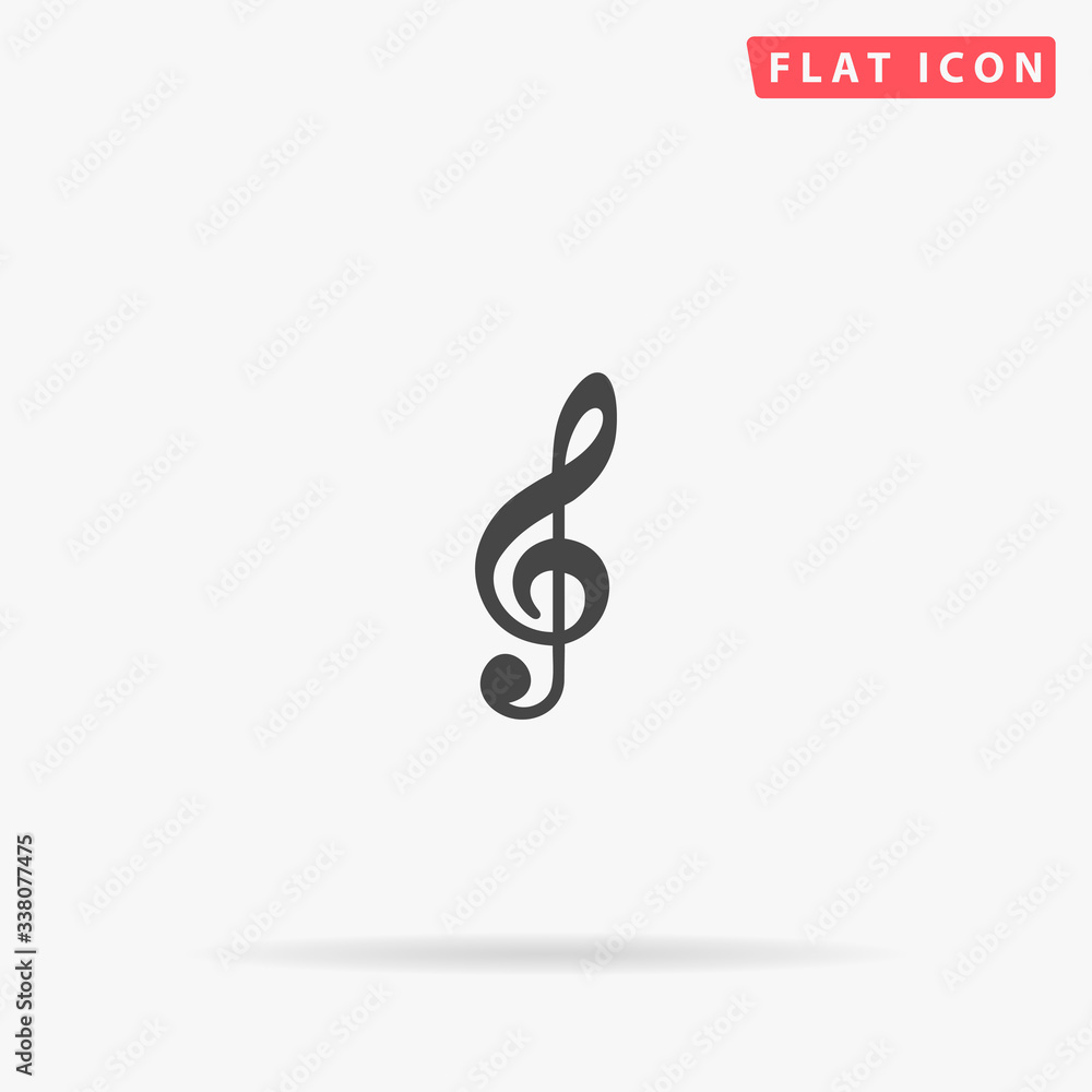 Naklejka premium G Clef flat vector icon