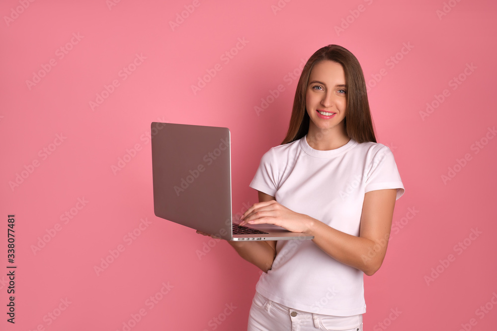 Young business woman with a laptop Young business woman with a laptop