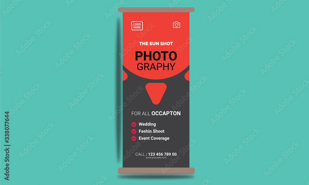 Photography Roll-up Banner template. Photography Roll-up Banner template.