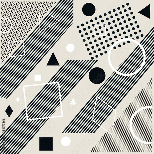 printed silk square scarf with abstract geometric pattern design