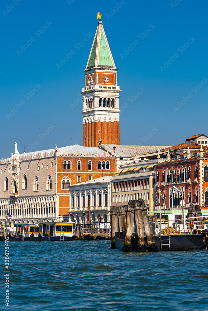 St Mark's Campanile bell tower- famous landmark in Venice, Italy