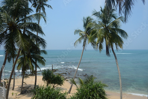 Hikkaduwa  Sri Lanka - March 12  2019  Ocean view from the Cool Beach Hotel