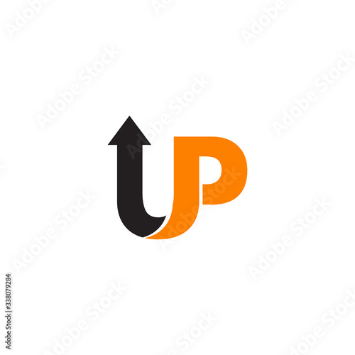 Up text logo icon design template
