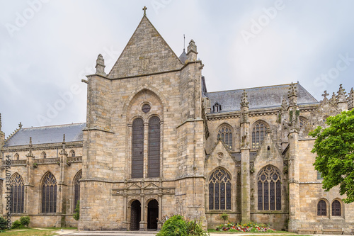 Dinan, France. Facade of the church of Saint-Malo de Dinan, XV - XX centuries