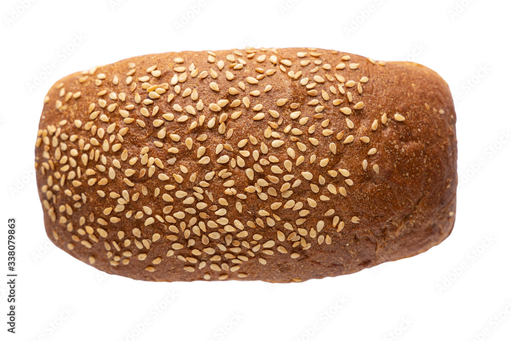 Fresh bread isolated on white background. Bread viewed from above Fresh bread isolated on white background. Bread viewed from above