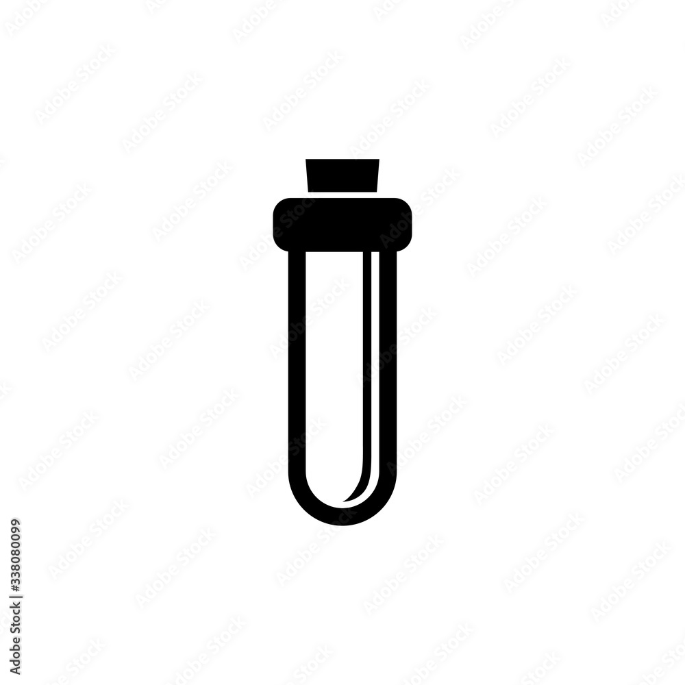 Research Test Tube, Laboratory Glass Flat Vector Icon Research Test Tube, Laboratory Glass Flat Vector Icon
