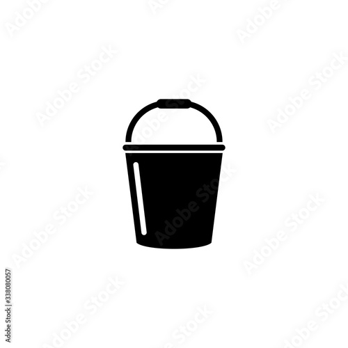 Garden Bucket, Container for Water Flat Vector Icon