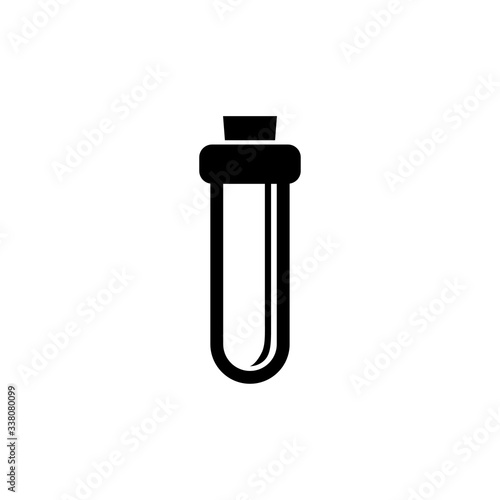 Research Test Tube, Laboratory Glass Flat Vector Icon