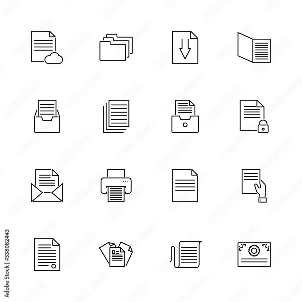 Documents - Flat Vector Icons Documents - Flat Vector Icons