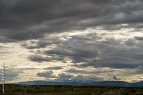 storm clouds over the field