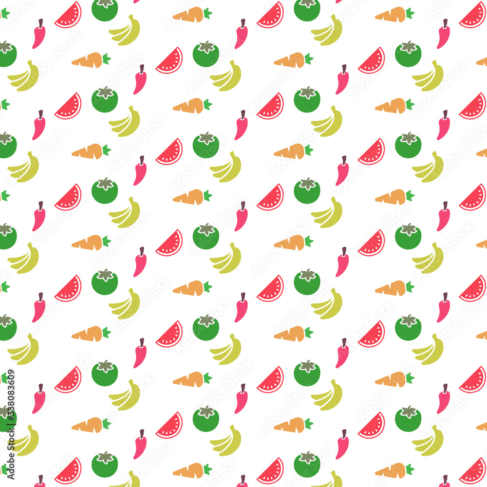 Illustration vector graphic of fruits seamless pattern. good for print design, fabric, or wallpaper decoration.