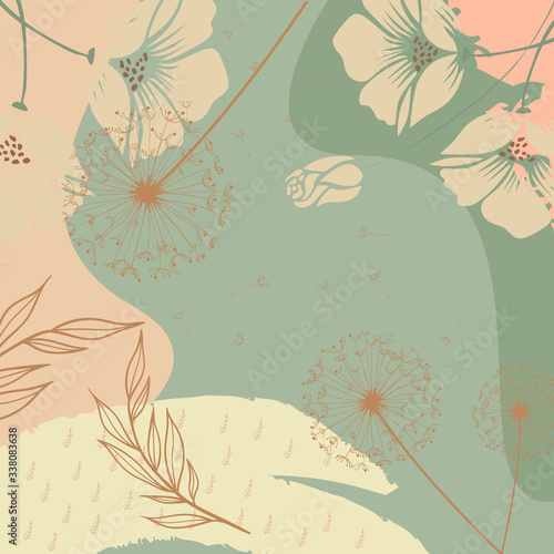 printed silk square scarf design with abstract floral pattern
