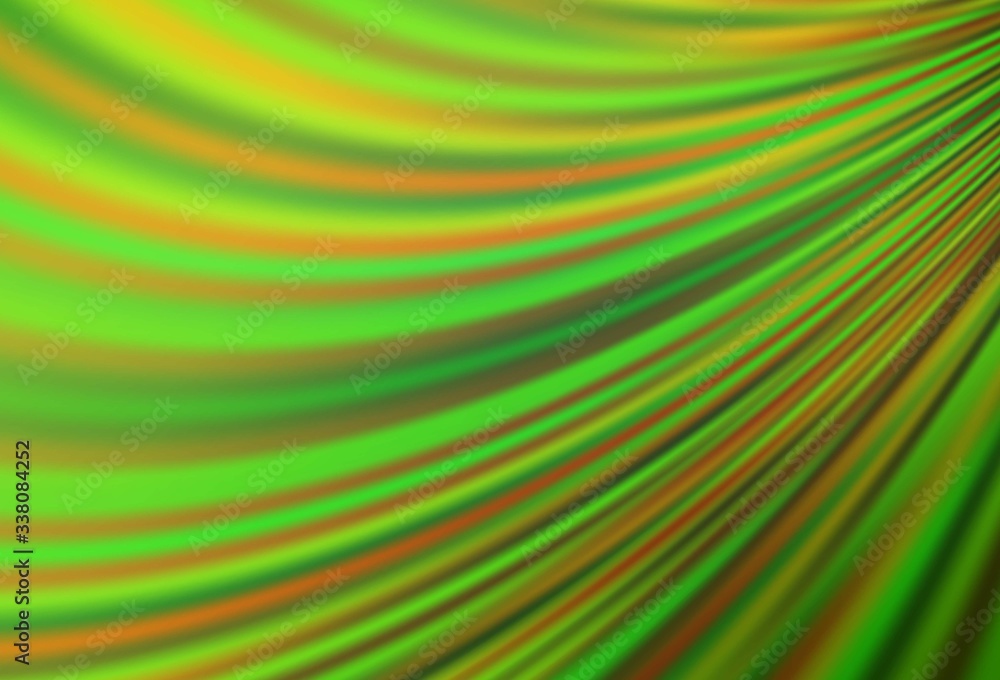 Light Green, Yellow vector pattern with lava shapes.