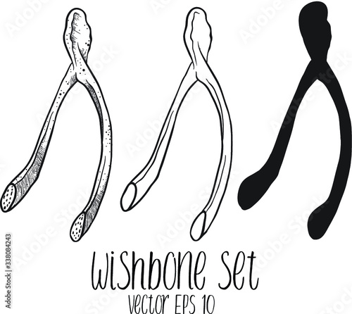 Cartoon set art of a clean, white Magical Wishbone sketch