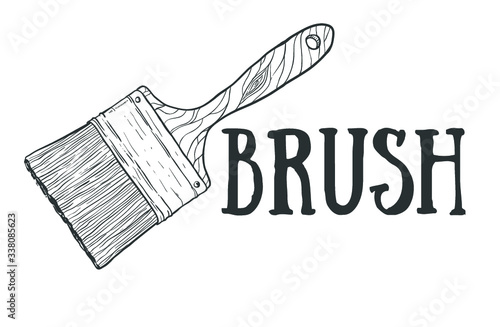 Hand drawn cordless screwdriver vector sketch. Doodle drawing. Vector sketch house remodel tool. Home repair service. Flat style toola for building.