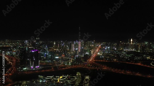 Wallpaper Mural Evening Aerial of Downtown Dubai and Burj Khalifa Torontodigital.ca