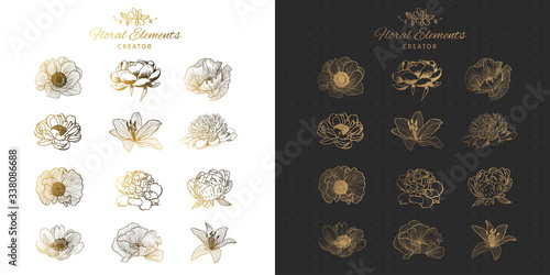 Hand drawn floral elements creator.