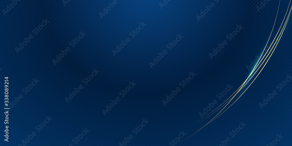 Blue gold lines presentation background with light shine curve gold stripe Blue gold lines presentation background with light shine curve gold stripe
