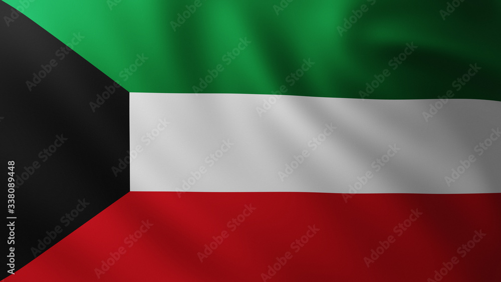 Large Flag of Kuwait fullscreen background in the wind Large Flag of Kuwait fullscreen background in the wind