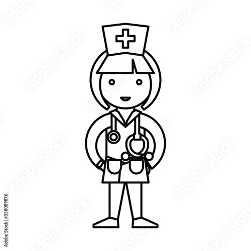 doctor coronavirus object line icon