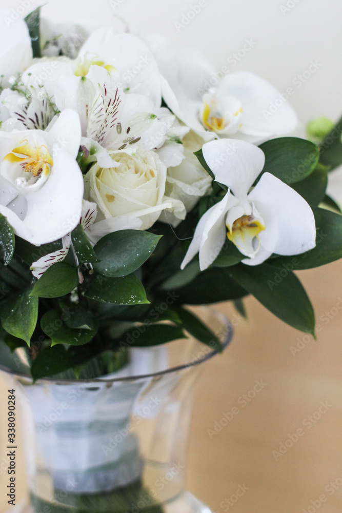 Wedding concept. Bride's bouquet of flowers.