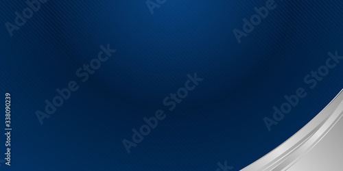Blue silver presentation abstract background with curve wave frame element