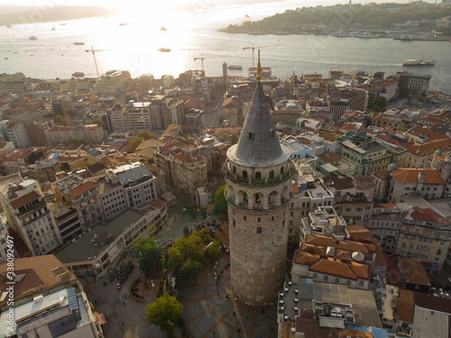 around the goldenhorn with the historic galata tower photo