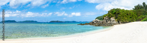 Fototapeta Naklejka Na Ścianę i Meble -  Panoramic view of Tokashiki island, Kerama Islands group, Okinawa, Japan