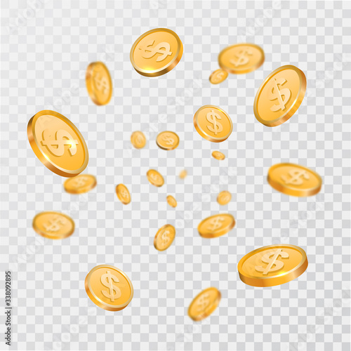 Falling gold coins