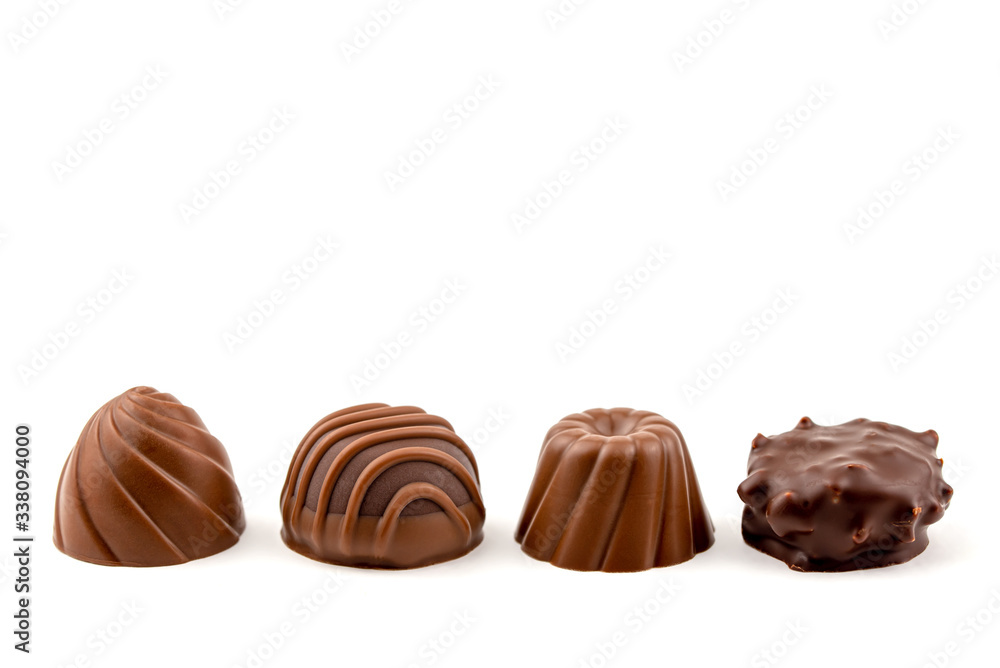 Chocolate Candies on White Background
