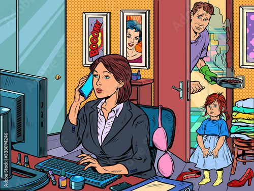 woman work at home freelance epidemic self isolation quarantine