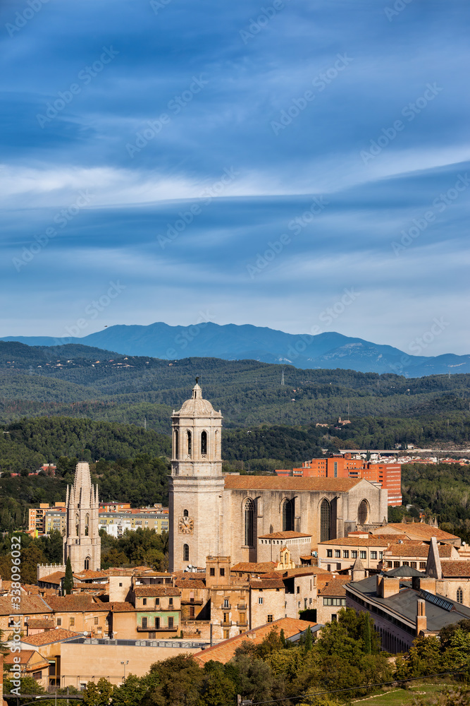 Old Town Of Girona City With Cathedral In Spain