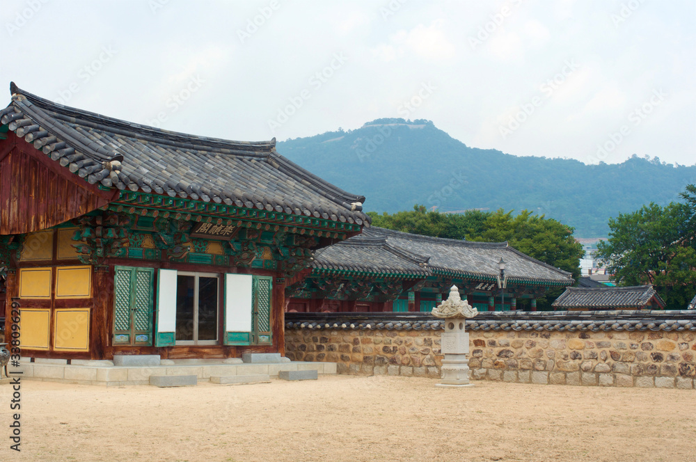 Royal tomb in Gimhae in summer