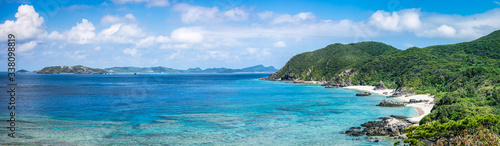 Panoramic view of Tokashiki island, Kerama Islands group, Okinawa, Japan