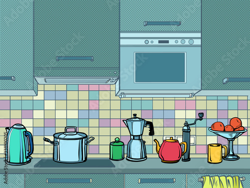home kitchen mockup background