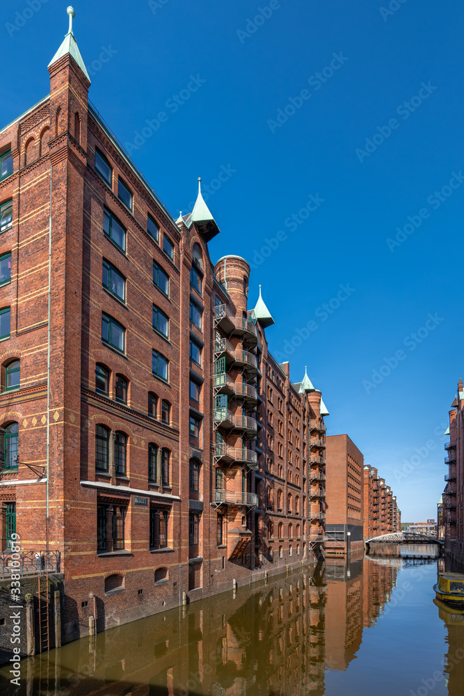 Hamburg, Germany. The Warehouse District (German: Speicherstadt). It is located in the port of Hamburg within the HafenCity quarter.