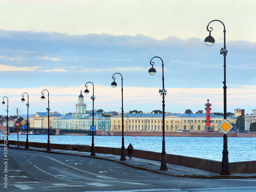 Russia. Empty Saint Petersburg during quarantine, downtown. Deserted streets