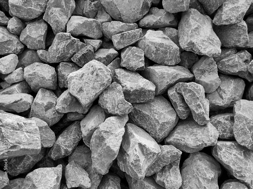 Abstract stones in construction Used in slope protection against soil collapse Abstract stones in construction Used in slope protection against soil collapse