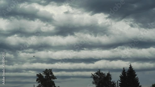 Clouds in the form of waves in the autumn sky