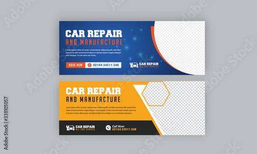 Car Wash flyer Or Car Repair Banner Cover Design