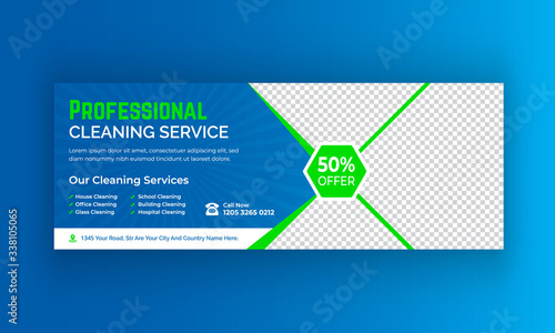 Cleaning Flyer of Social media post Cover Banner Design Template