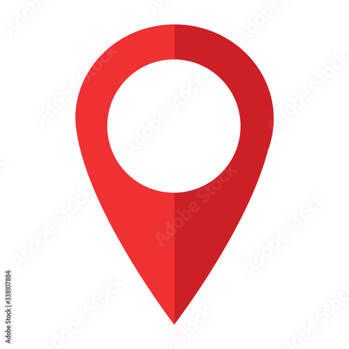 Location icon, map pointer symbol isolated on white background. Vector web button