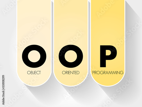 OOP - Object Oriented Programming acronym, technology concept background